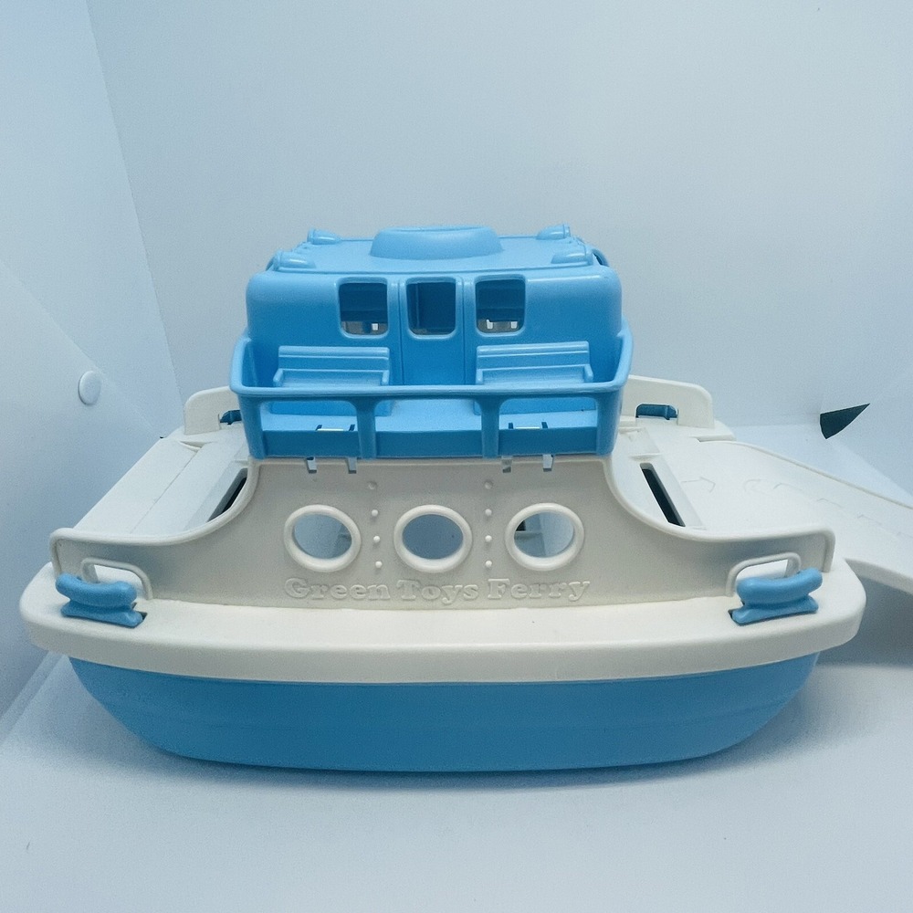 Green Toys -Vehicle‎ Ferry Boat-Blue and White Bathtub Toy Made in USA
